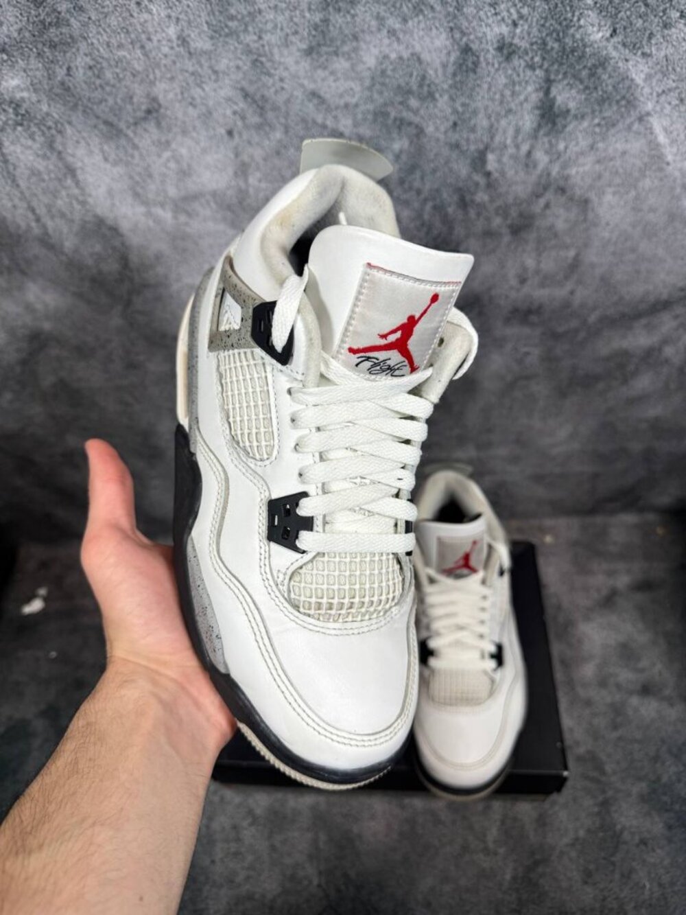 Size 7 | Jordan 4 White Cement With Box | Pre-Owned